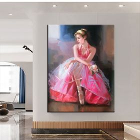 Hand Oil Pianting Ballerina fine art Dancer Handmade oil painting on Canvas female Ballet Artist Wall Art Living Room Bedroom Home Decor (style: 07, size: 100X150cm)