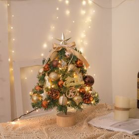 Tabletop Christmas Tree Small Mini Christmas Tree for Table Top;  Artificial Snow Flocked with Xmas Ornaments;  Gold Christmas Decorations for Ho (Color: as Pic)